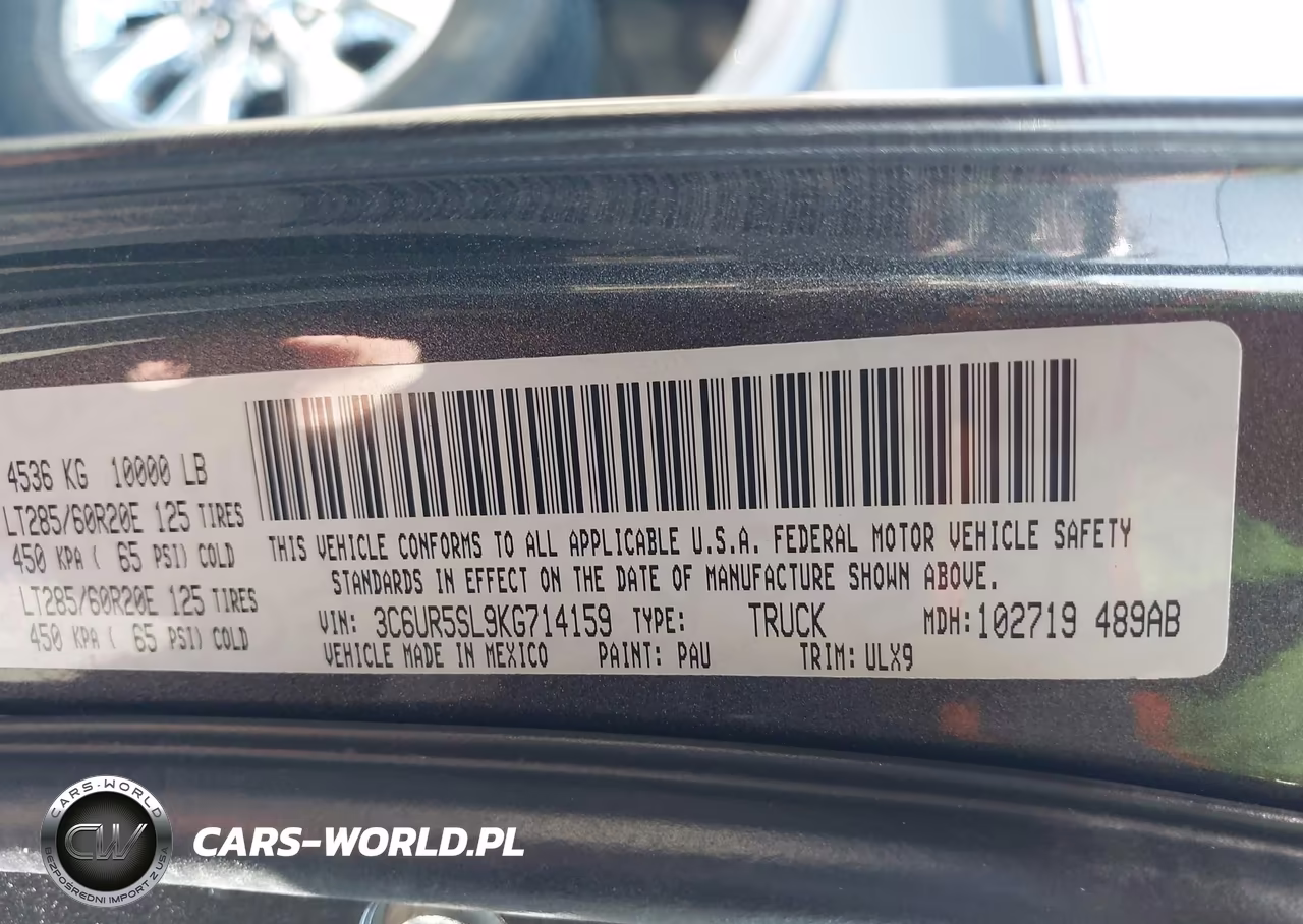 2019 Ram 2500 Limited 4X4 6'4 Box VIN:3C6UR5SL9KG714159 - 9