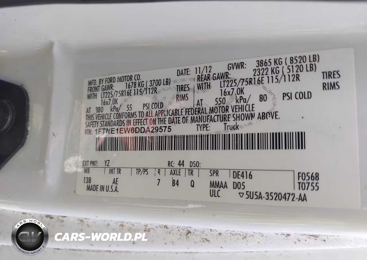 2013 Ford E-150 Commercial VIN:1FTNE1EW6DDA29575 - 9