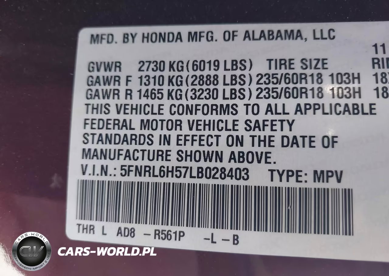 2020 Honda Odyssey Ex VIN:5FNRL6H57LB028403 - 9