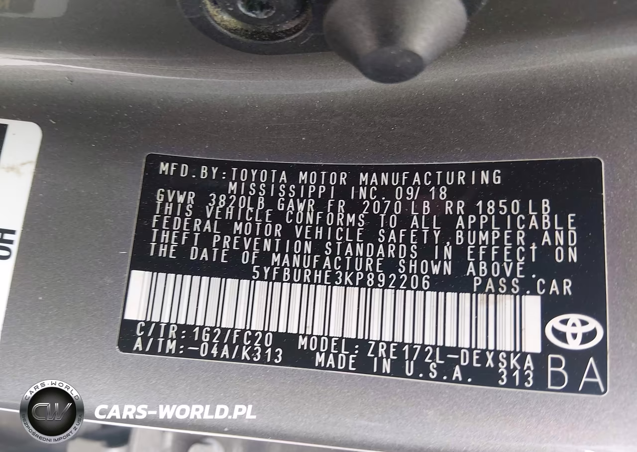 2019 Toyota Corolla Se VIN:5YFBURHE3KP892206 - 9