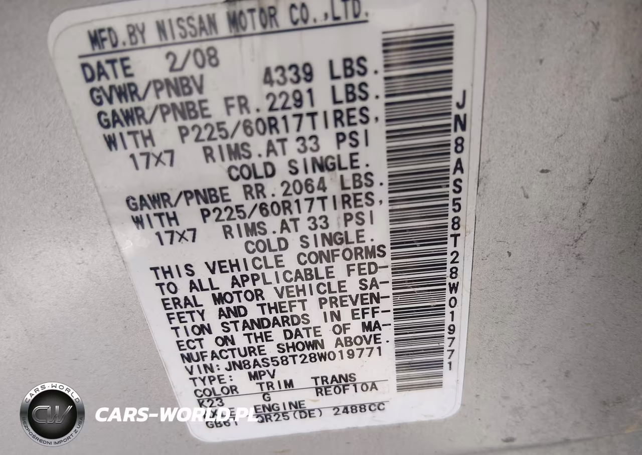 2008 Nissan Rogue Sl VIN:JN8AS58T28W019771 - 9