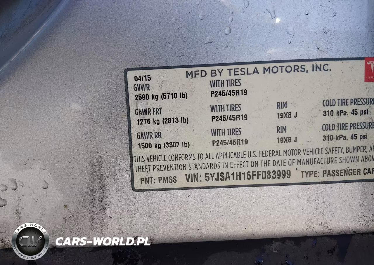 2015 Tesla Model S 60-70-85 VIN:5YJSA1H16FF083999 - 9