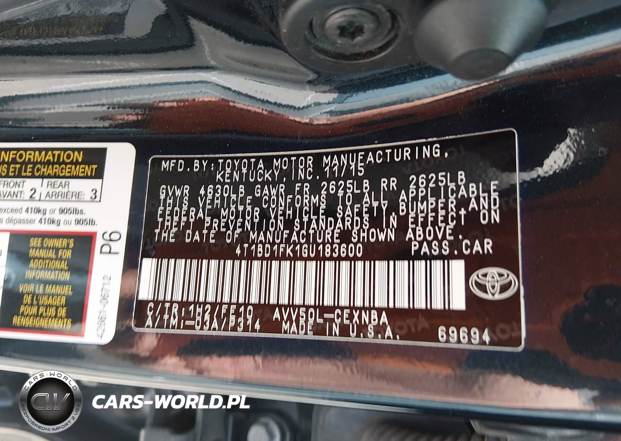 2016 Toyota Camry Hybrid Le VIN:4T1BD1FK1GU183600 - 9