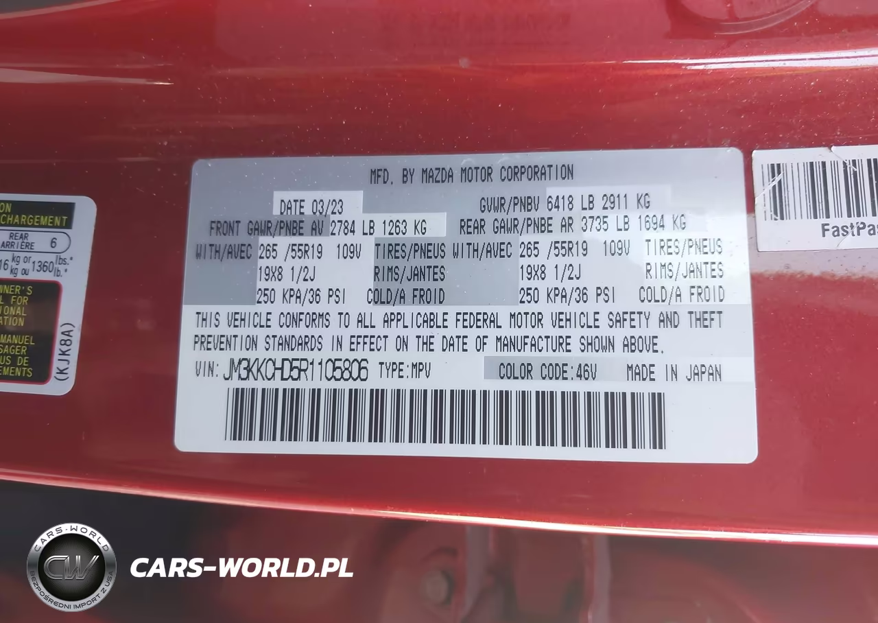 2024 Mazda Cx-90 3.3 Turbo Preferred Plus VIN:JM3KKCHD5R1105806 - 9