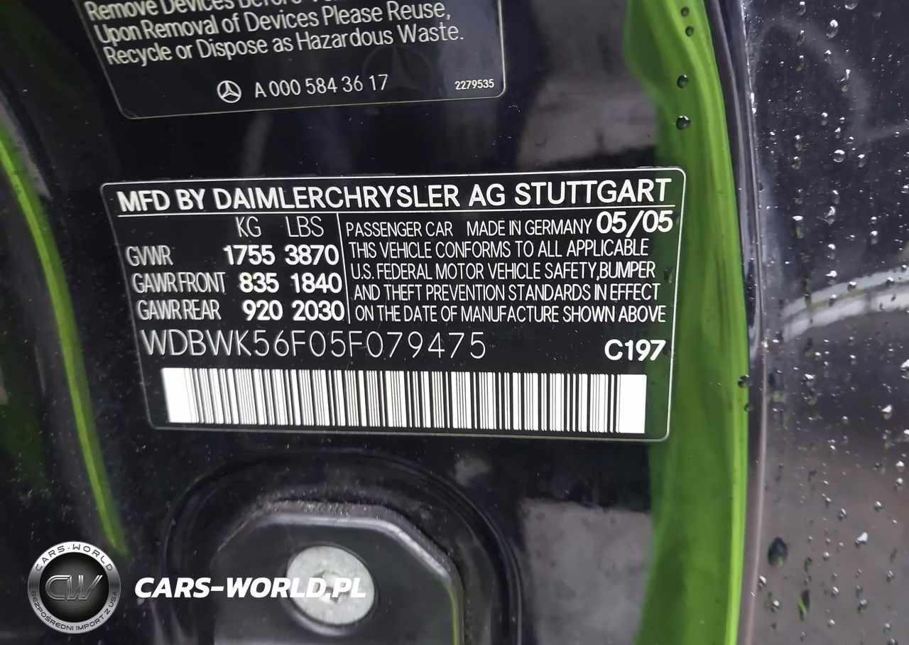 2005 Mercedes-Benz Slk 350 VIN:WDBWK56F05F079475 - 9