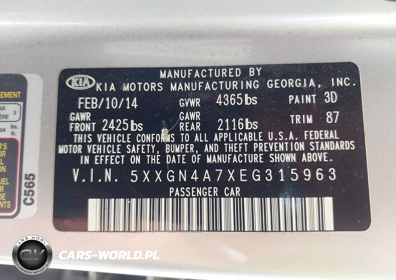 2014 Kia Optima Ex VIN:5XXGN4A7XEG315963 - 9