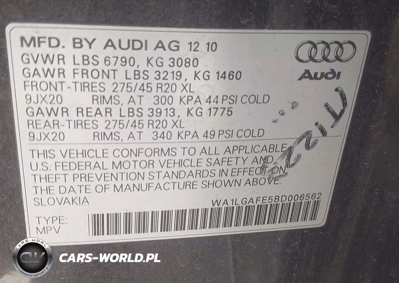 2011 Audi Q7 3.0T Premium VIN:WA1LGAFE5BD006562 - 9