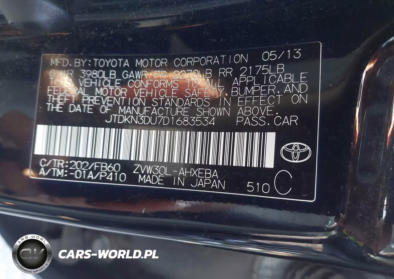 2013 Toyota Prius Three VIN:JTDKN3DU7D1683534 - 9