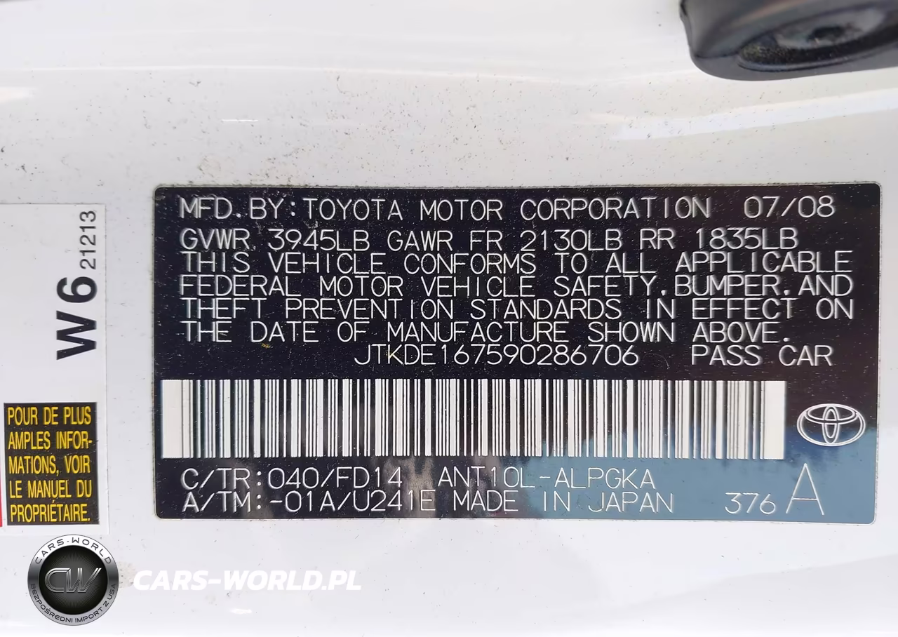 2009 Scion Tc VIN:JTKDE167590286706 - 9