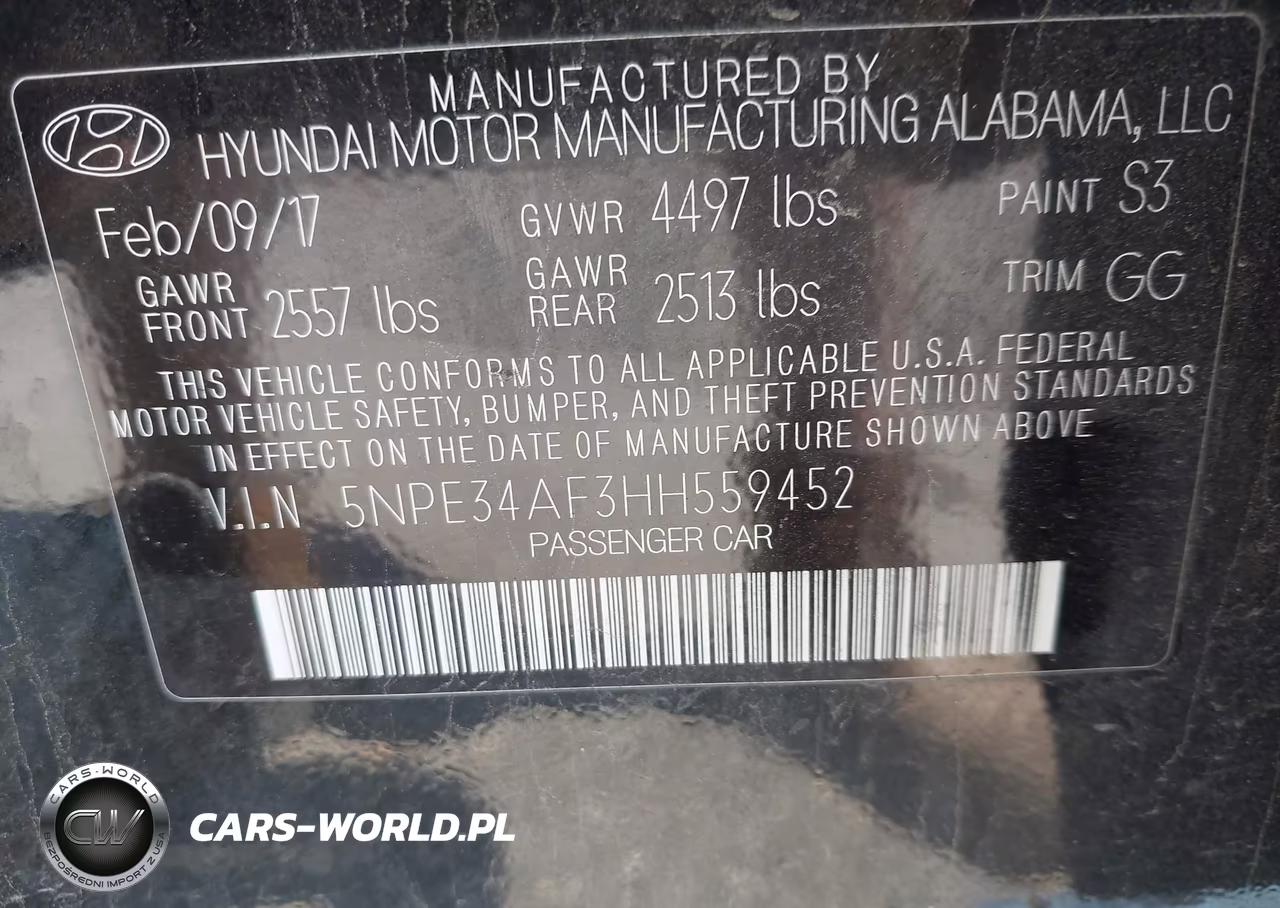 2017 Hyundai Sonata Limited VIN:5NPE34AF3HH559452 - 9