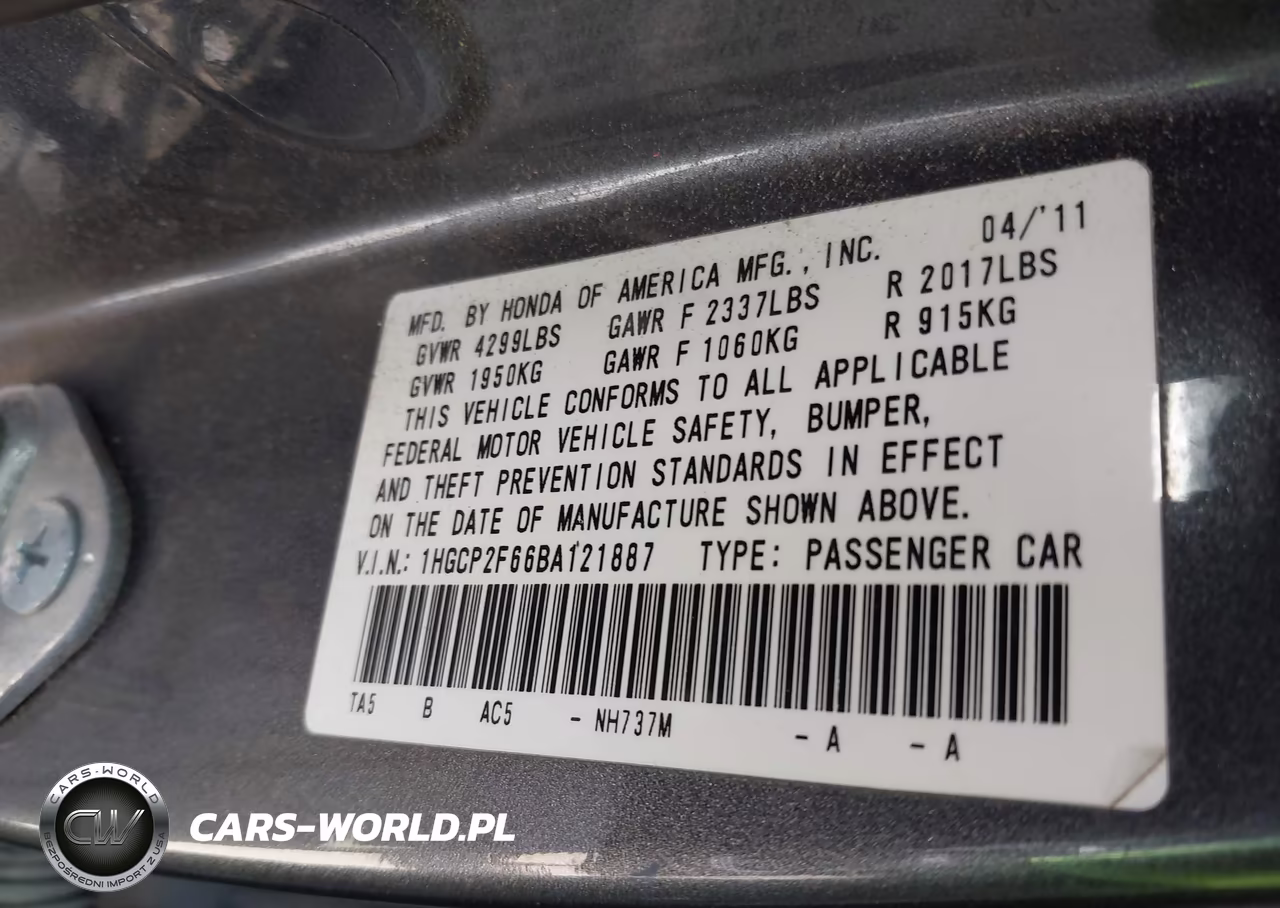 2011 Honda Accord 2.4 Se VIN:1HGCP2F66BA121887 - 9