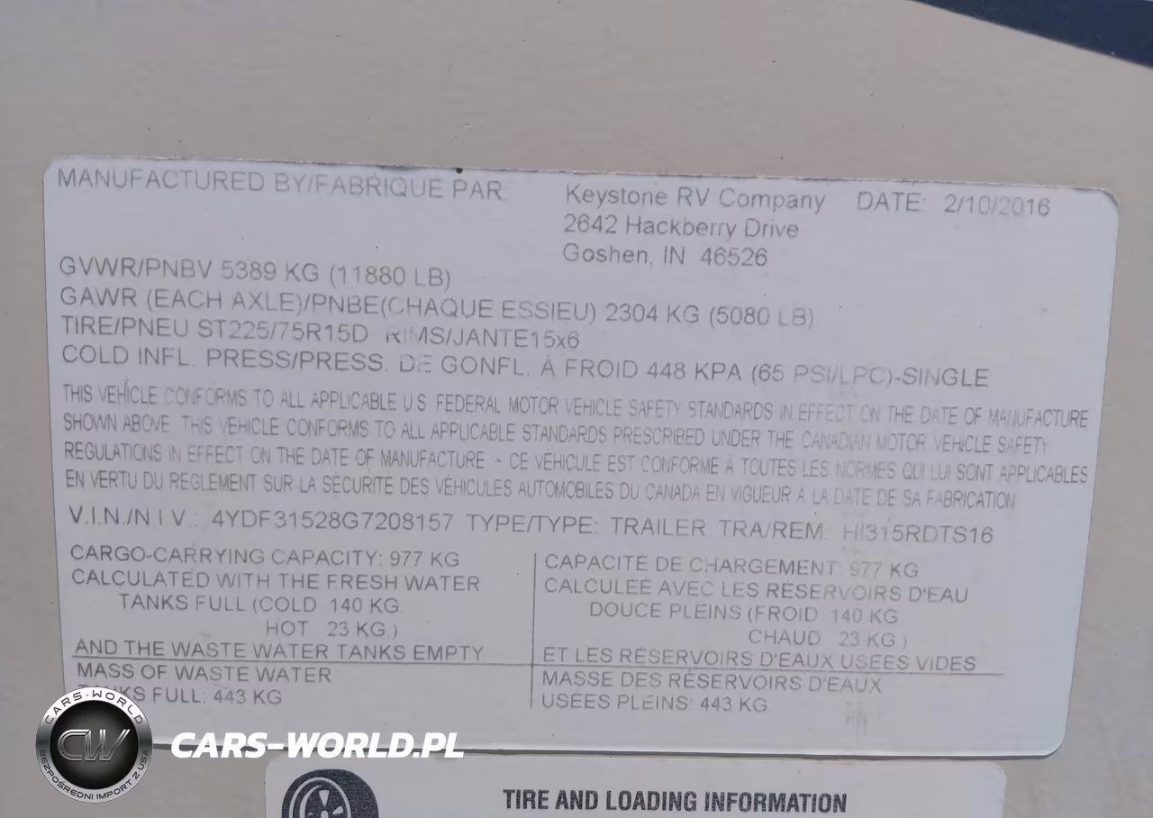 2016 Keystone Travel Trailer VIN:4YDF31528G7208157 - 9