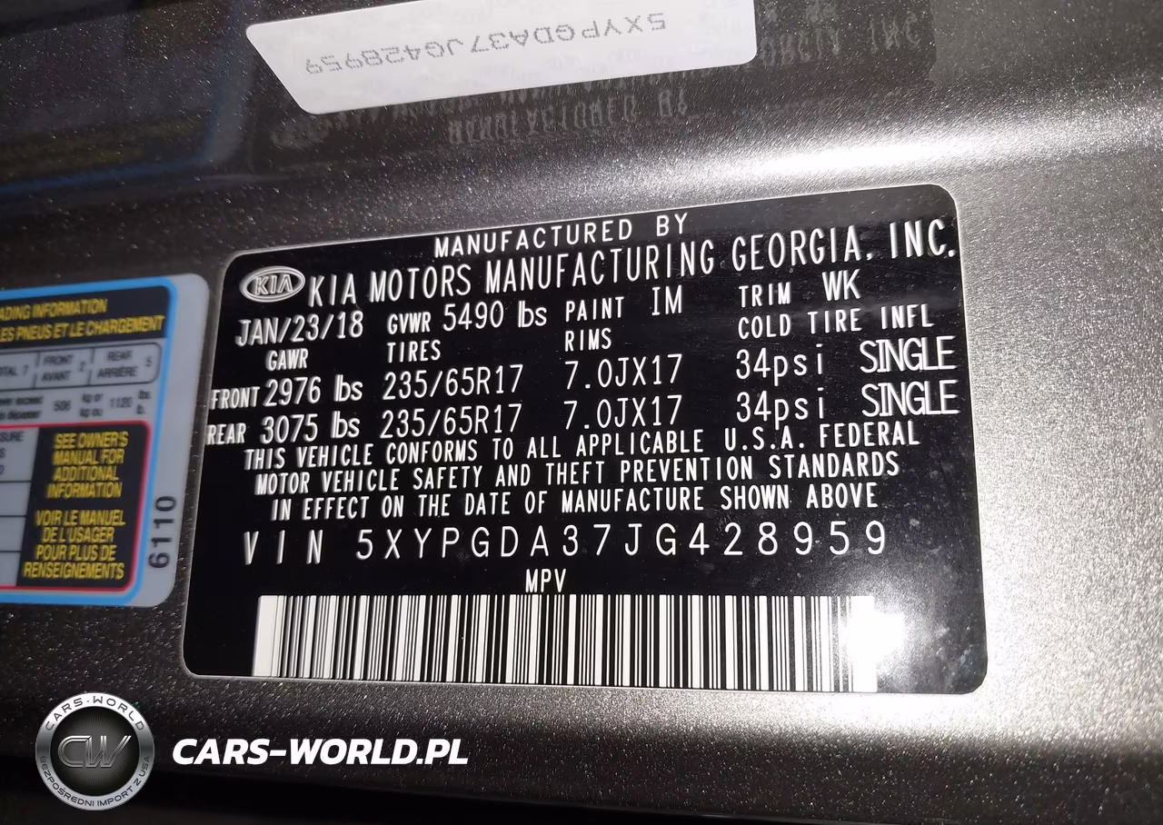 2018 Kia Sorento 2.4L Lx VIN:5XYPGDA37JG428959 - 9