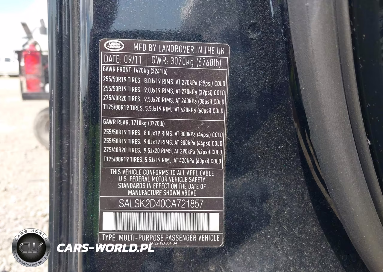 2012 Land Rover Range Rover Sport Hse VIN:SALSK2D40CA721857 - 9