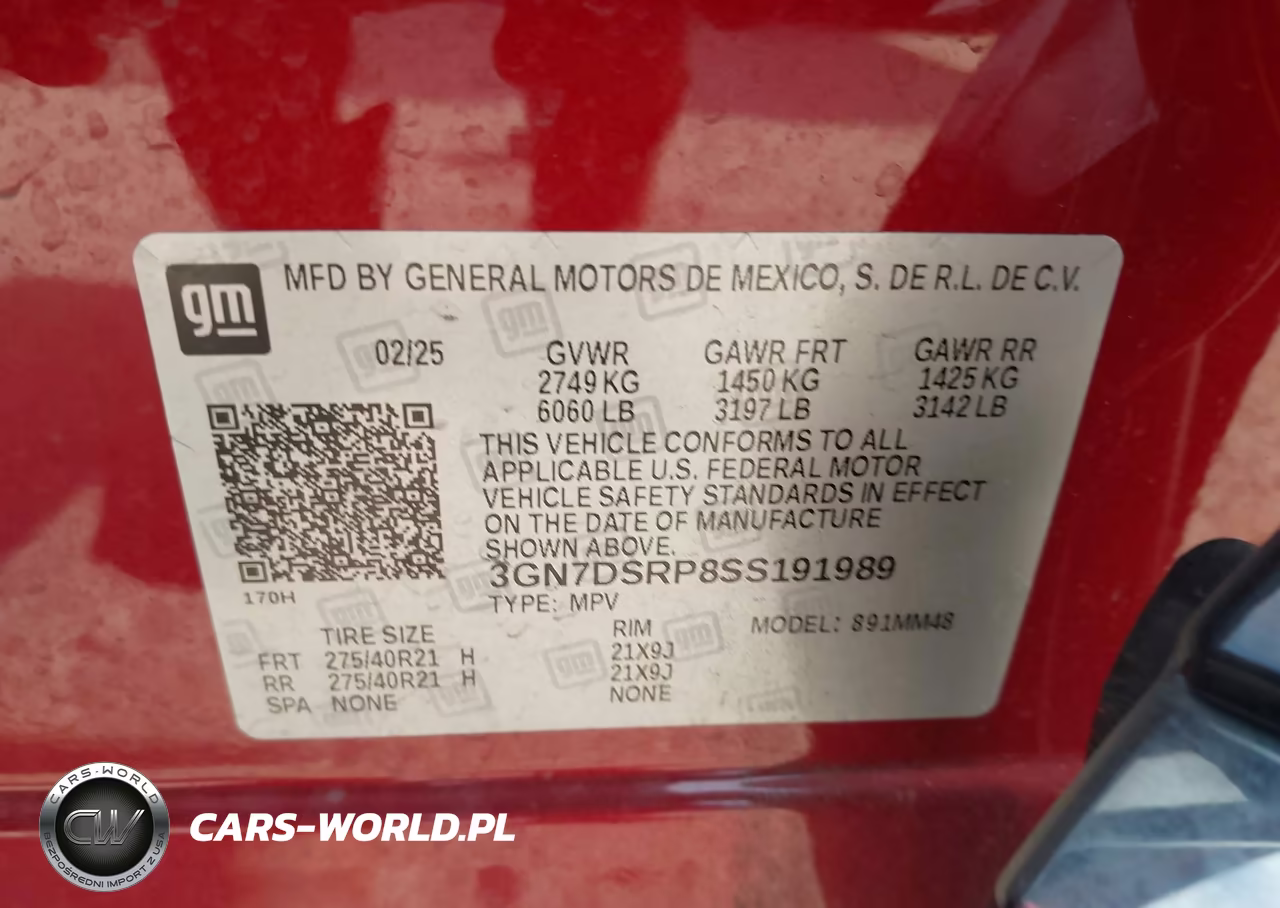 2025 Chevrolet Equinox Ev Rs VIN:3GN7DSRP8SS191989 - 9