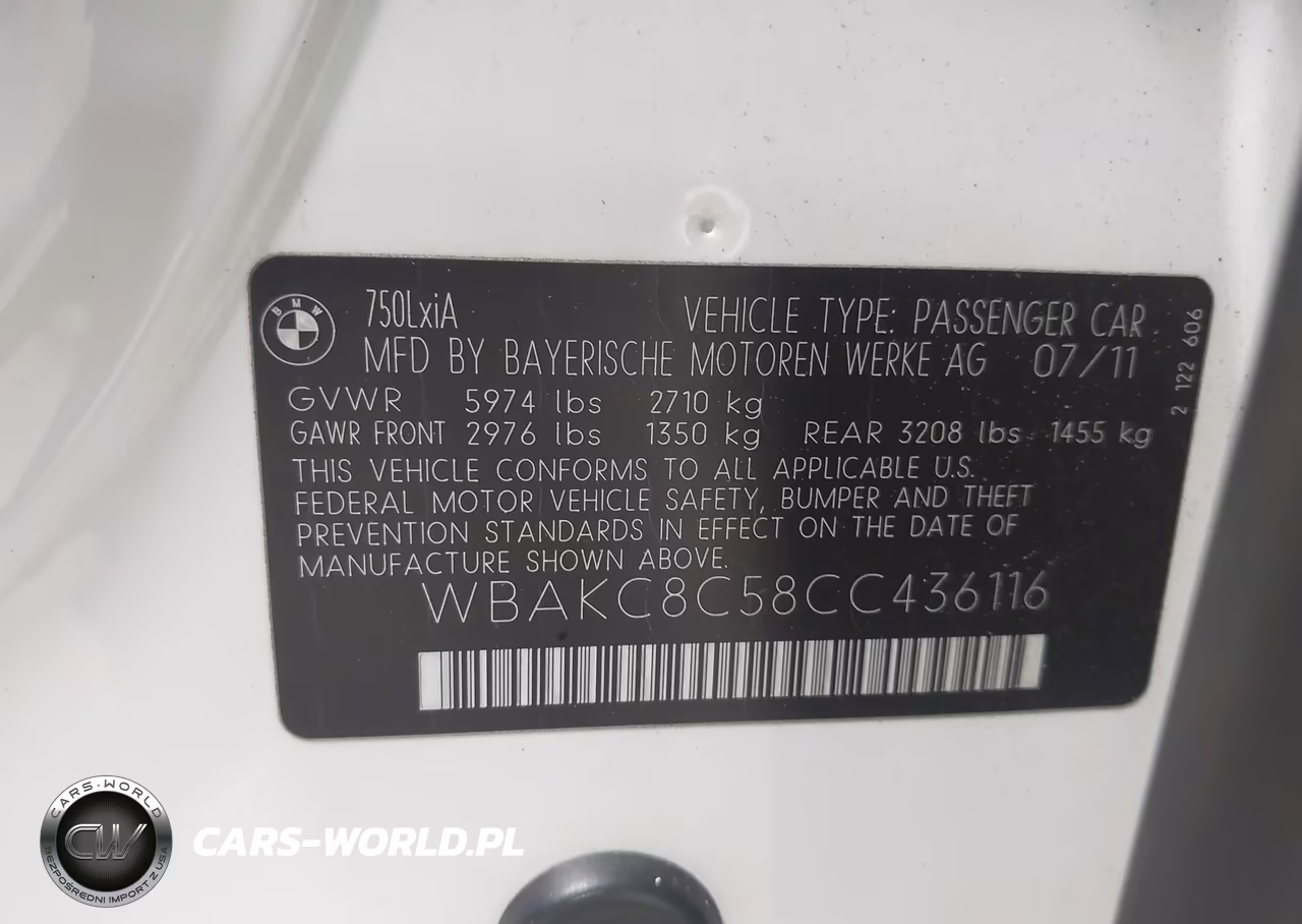 2012 BMW 750Li xDrive VIN:WBAKC8C58CC436116 - 9