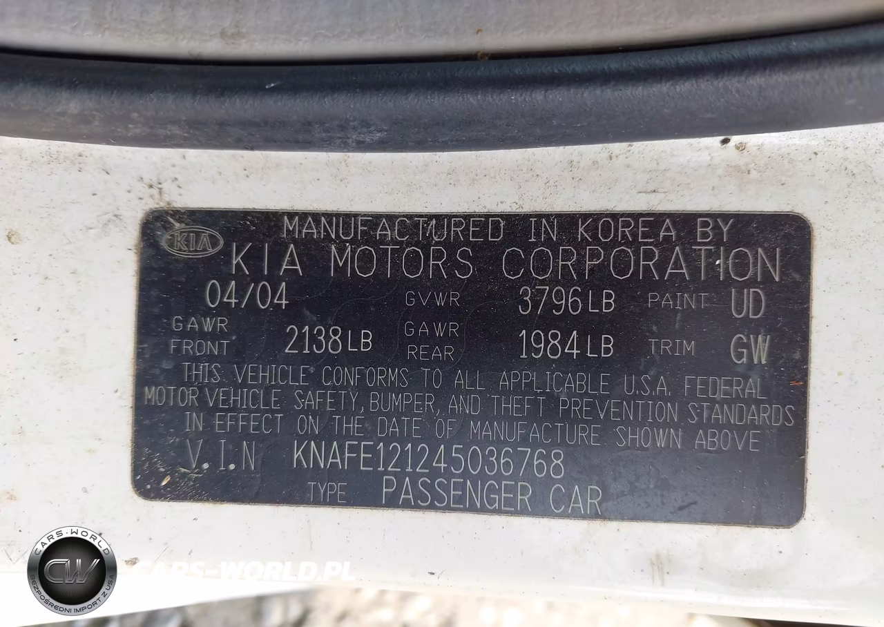 2004 Kia Spectra Ex-Lx VIN:KNAFE121245036768 - 9