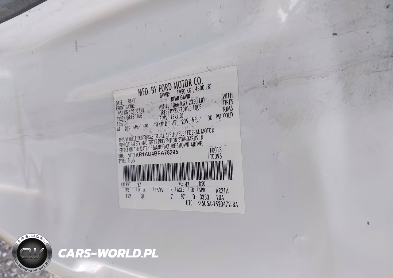 2011 Ford Ranger Xl VIN:1FTKR1AD4BPA78295 - 9
