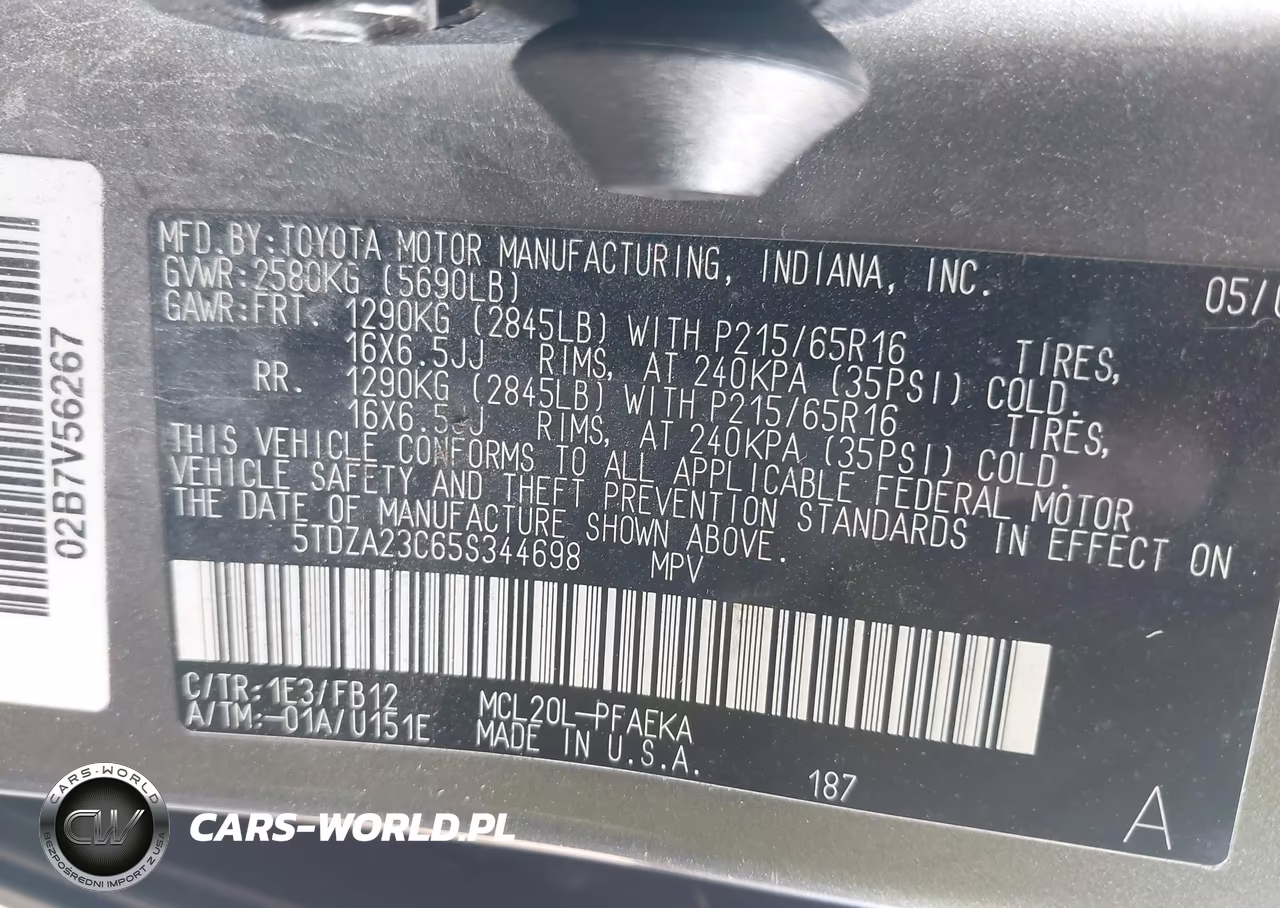 2005 Toyota Sienna Le VIN:5TDZA23C65S344698 - 9