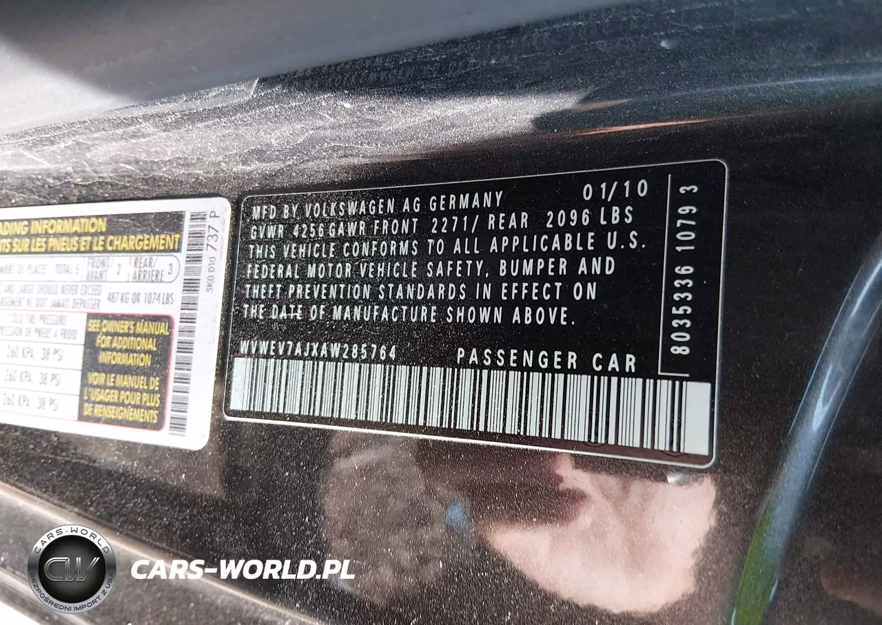 2010 Volkswagen Gti 2-Door VIN:WVWEV7AJXAW285764 - 9