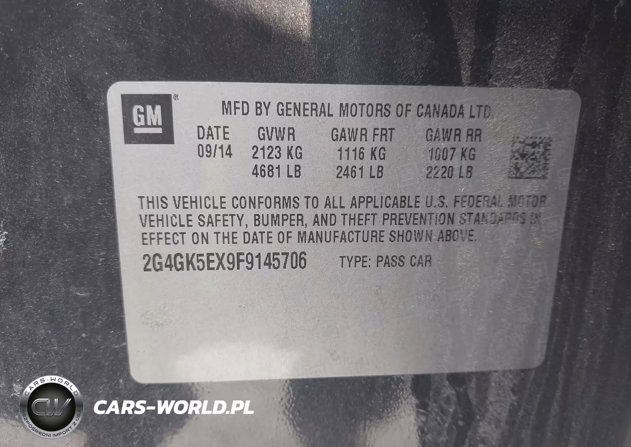 2015 Buick Regal Turbo VIN:2G4GK5EX9F9145706 - 9