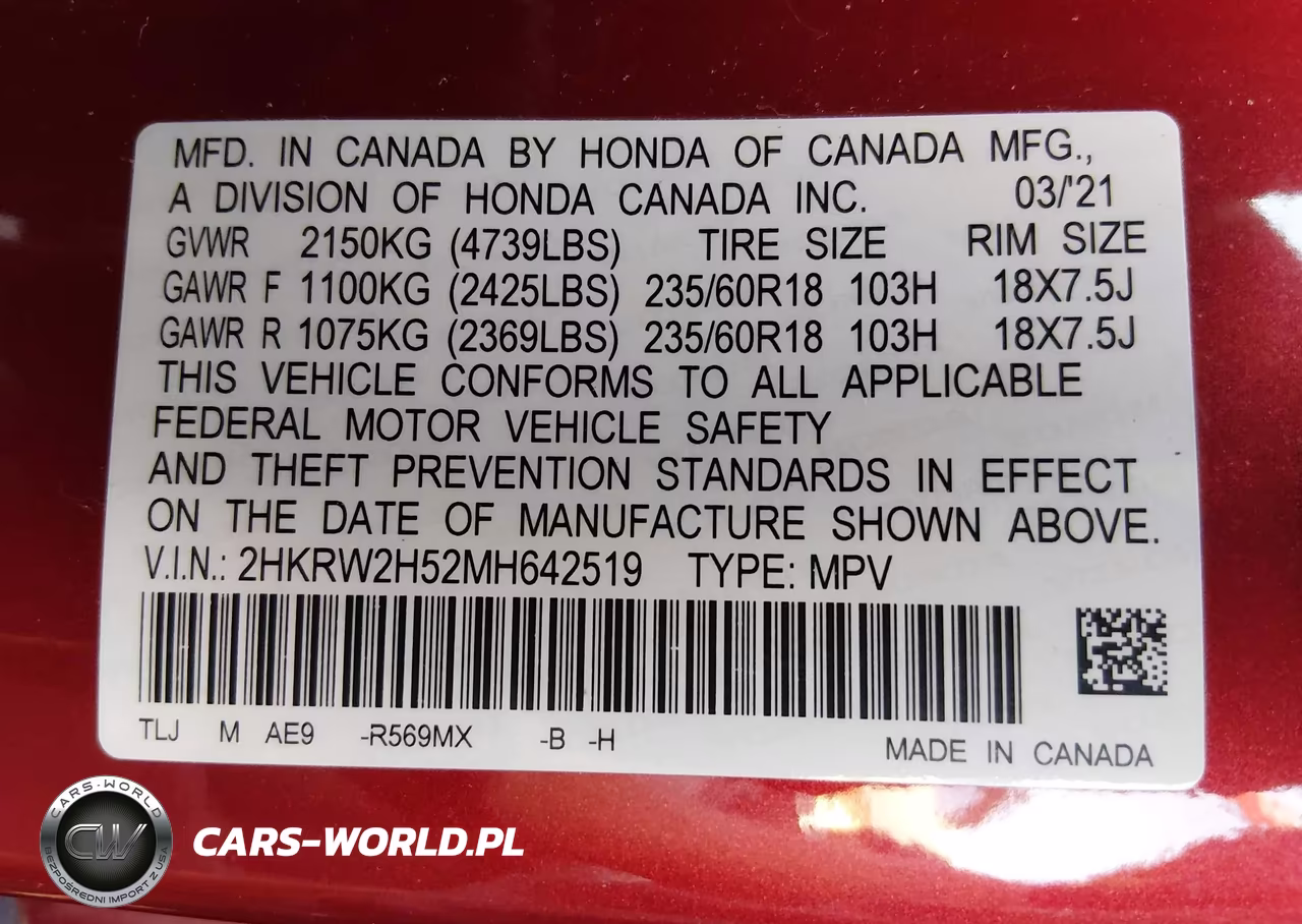 2021 Honda Cr-V Awd Ex VIN:2HKRW2H52MH642519 - 9