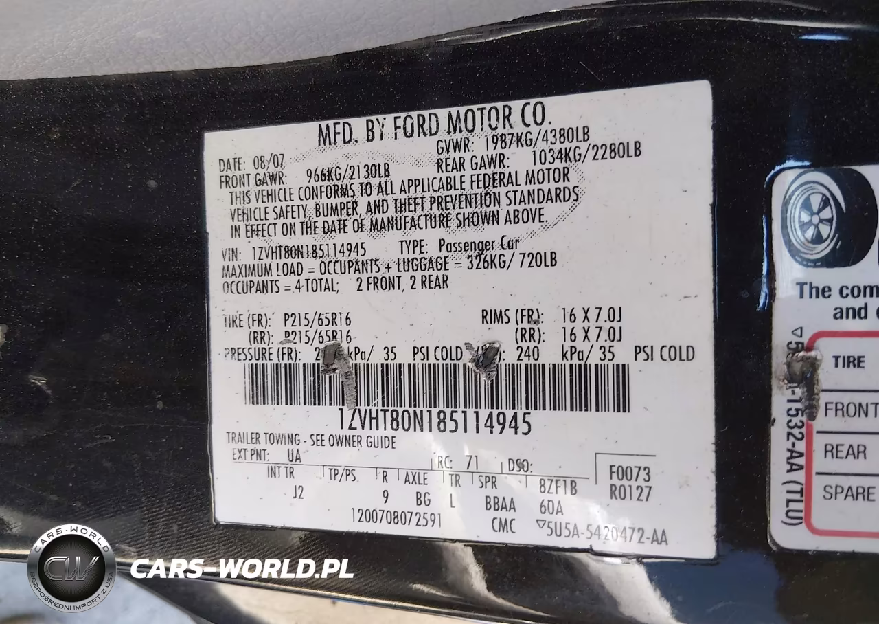 2008 Ford Mustang V6 Deluxe-V6 Premium VIN:1ZVHT80N185114945 - 9