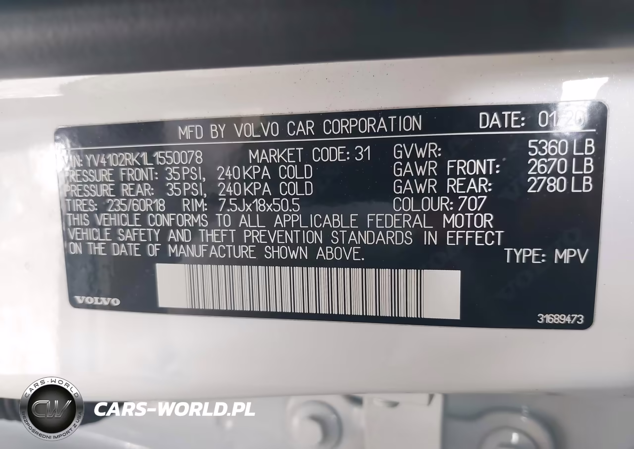 2020 Volvo Xc60 T5 Momentum VIN:YV4102RK1L1550078 - 9
