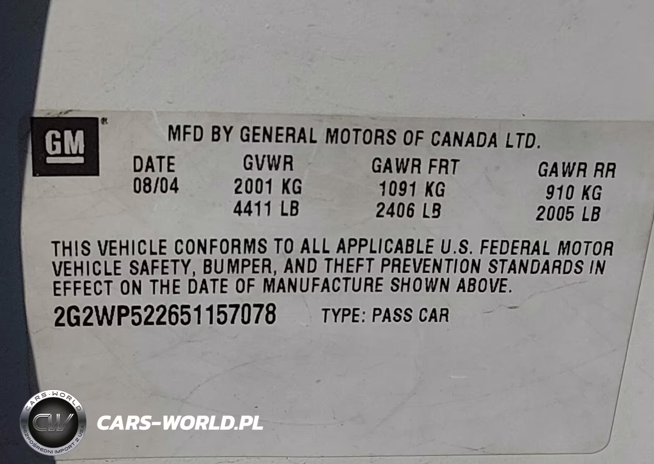 2005 Pontiac Grand Prix VIN:2G2WP522651157078 - 9