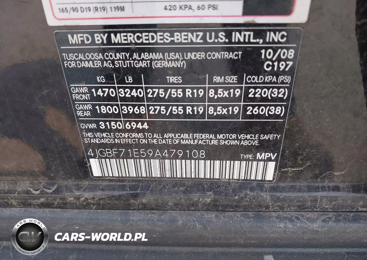 2009 Mercedes-Benz Gl 450 4Matic VIN:4JGBF71E59A479108 - 9