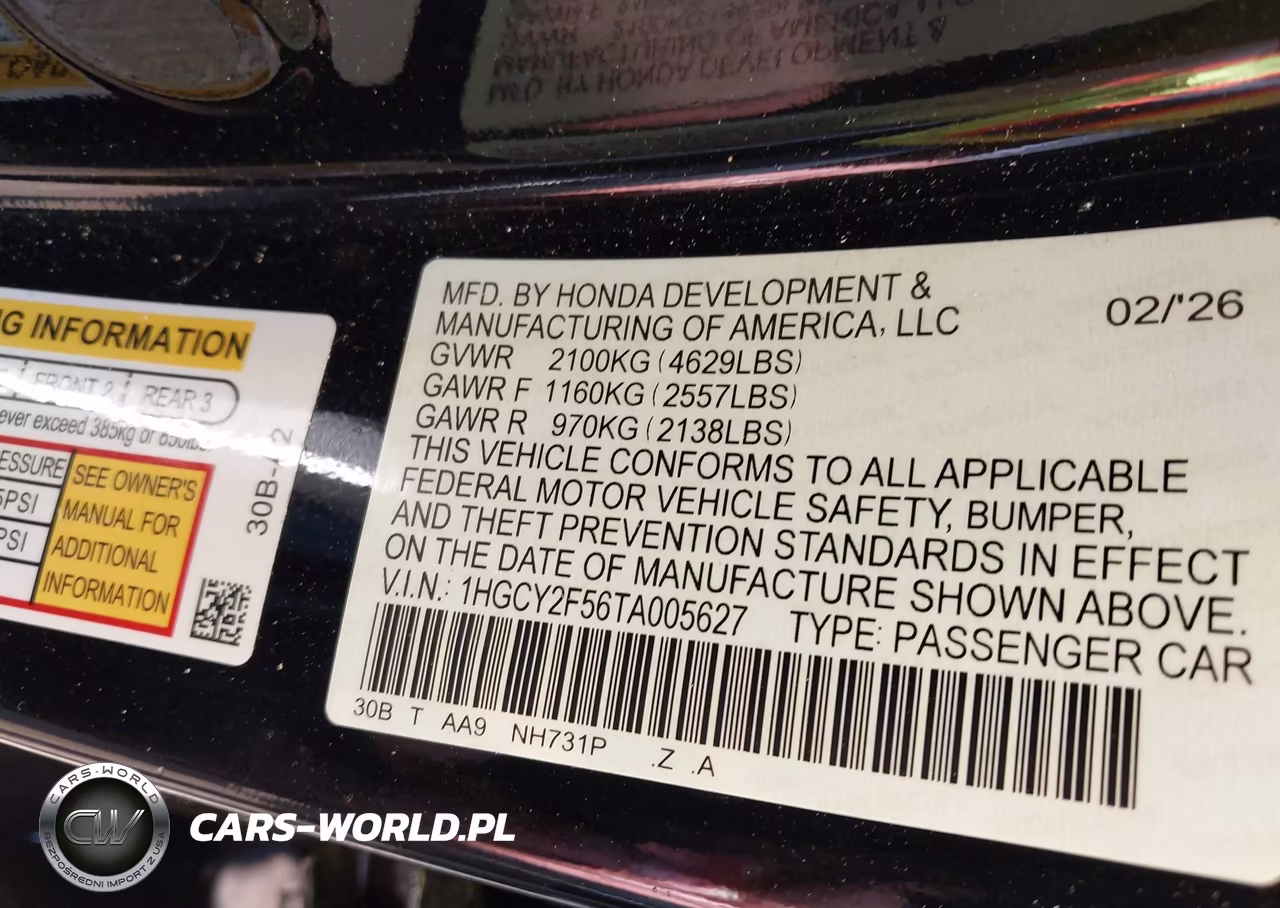 2026 Honda Accord Hybrid Sport VIN:1HGCY2F56TA005627 - 9