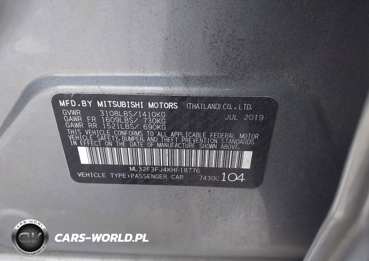2019 Mitsubishi Mirage G4 Es VIN:ML32F3FJ4KHF18776 - 9