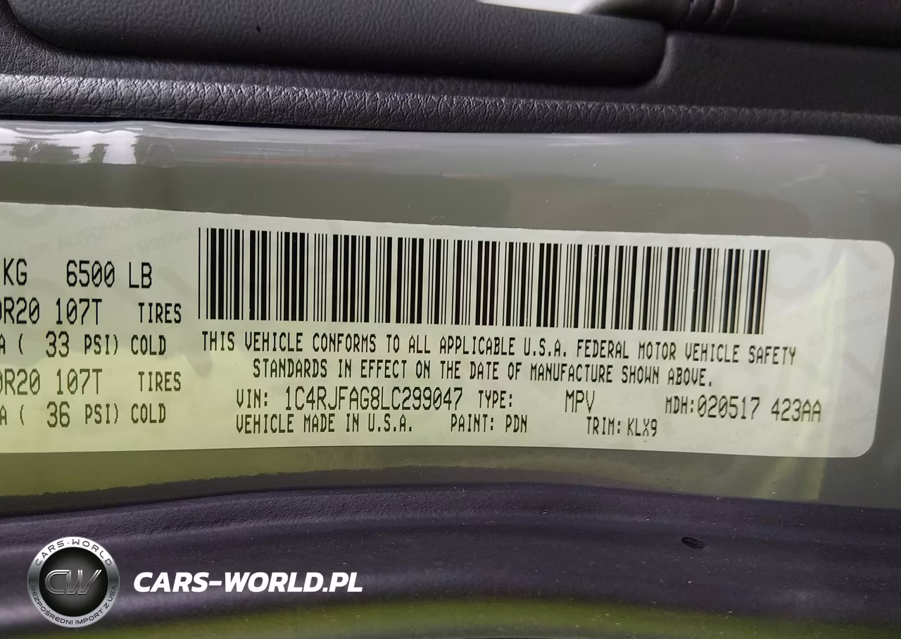 2020 Jeep Grand Cherokee Altitude 4X4 VIN:1C4RJFAG8LC299047 - 9