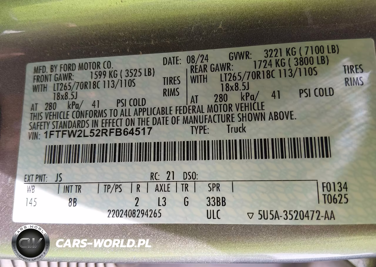 2024 Ford F-150 Stx VIN:1FTFW2L52RFB64517 - 9