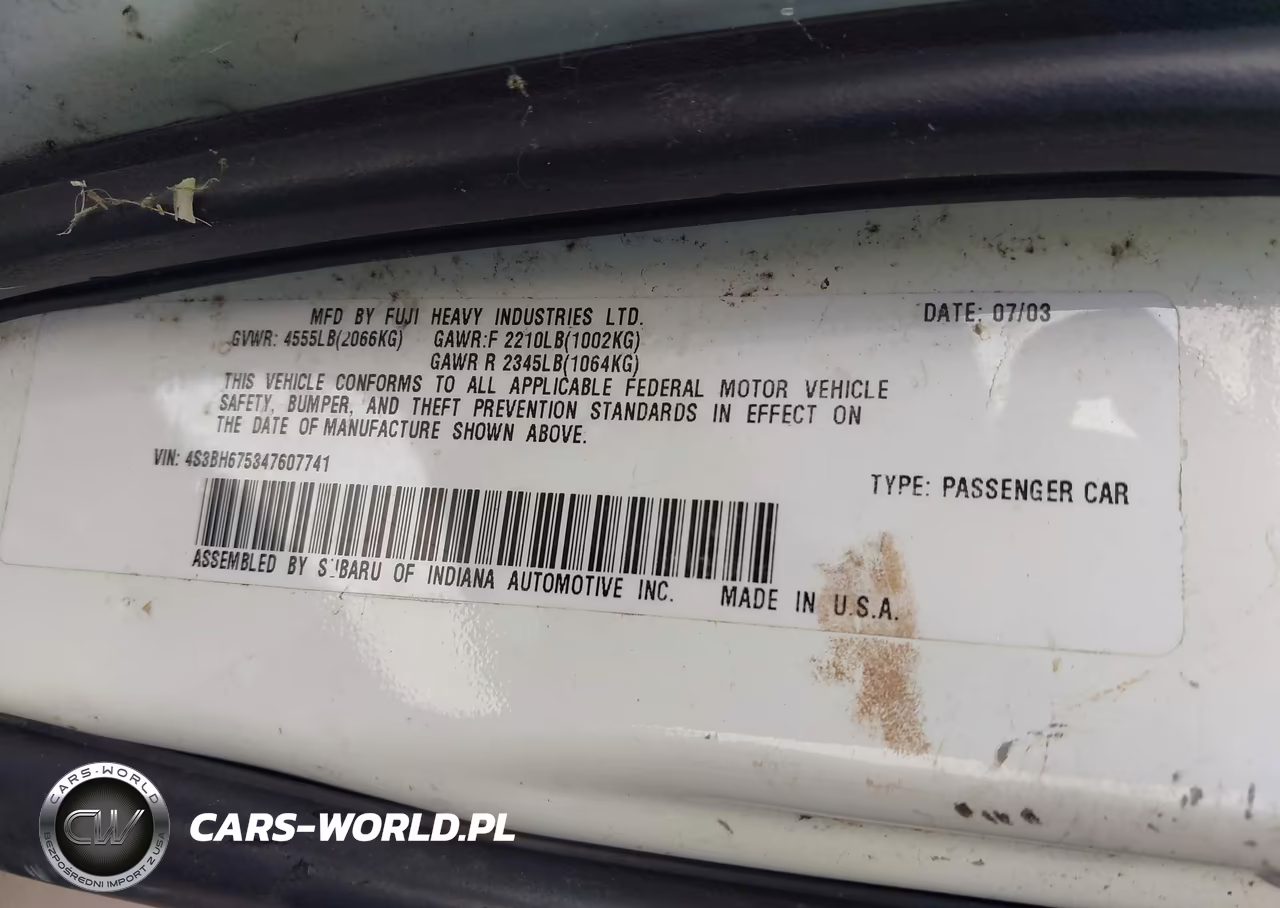 2004 Subaru Outback VIN:4S3BH675347607741 - 9