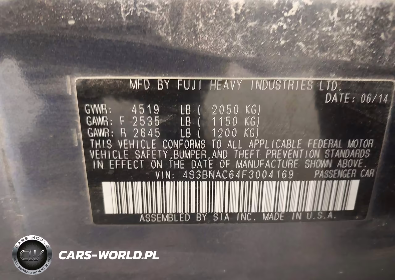 2015 Subaru Legacy 2.5I Premium VIN:4S3BNAC64F3004169 - 9