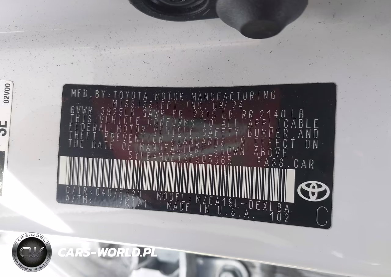 2024 Toyota Corolla Le VIN:5YFB4MDE4RP205365 - 9