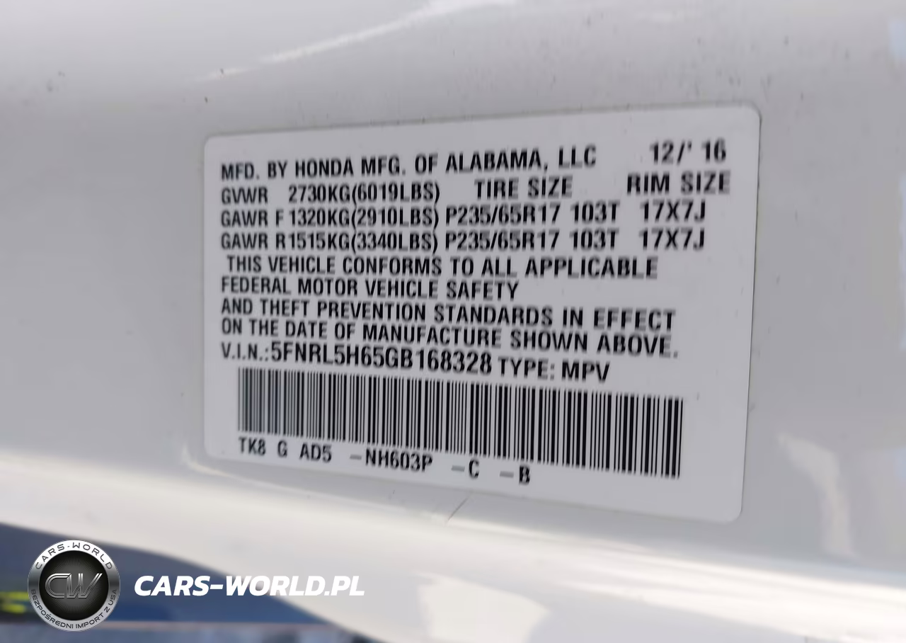 2016 Honda Odyssey Ex-L VIN:5FNRL5H65GB168328 - 9