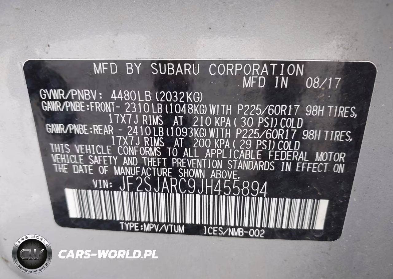 2018 Subaru Forester 2.5I Limited VIN:JF2SJARC9JH455894 - 9
