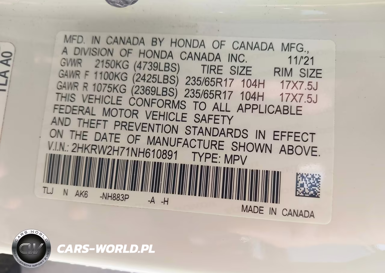 2022 Honda Cr-V Awd Special Edition VIN:2HKRW2H71NH610891 - 9