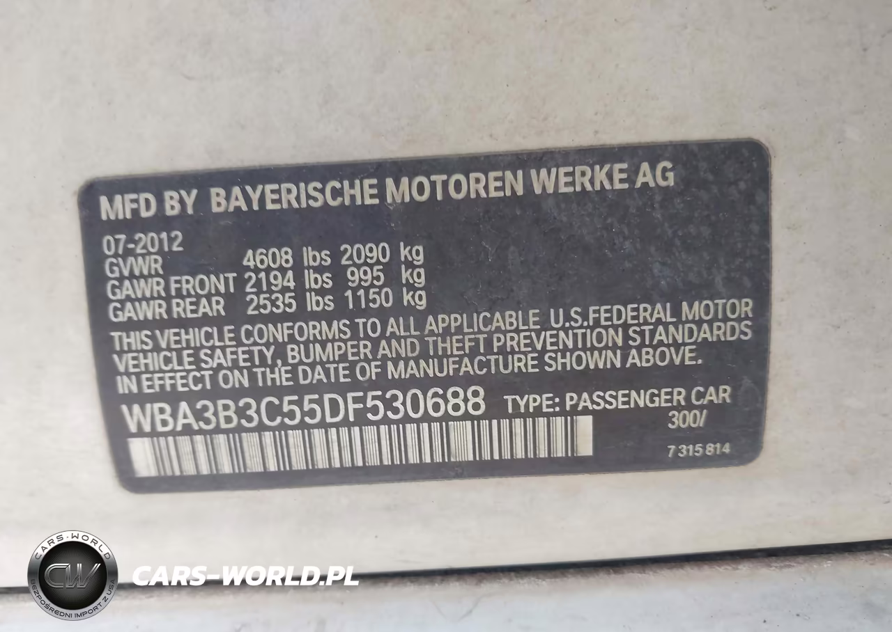 2013 BMW 328I xDrive VIN:WBA3B3C55DF530688 - 9