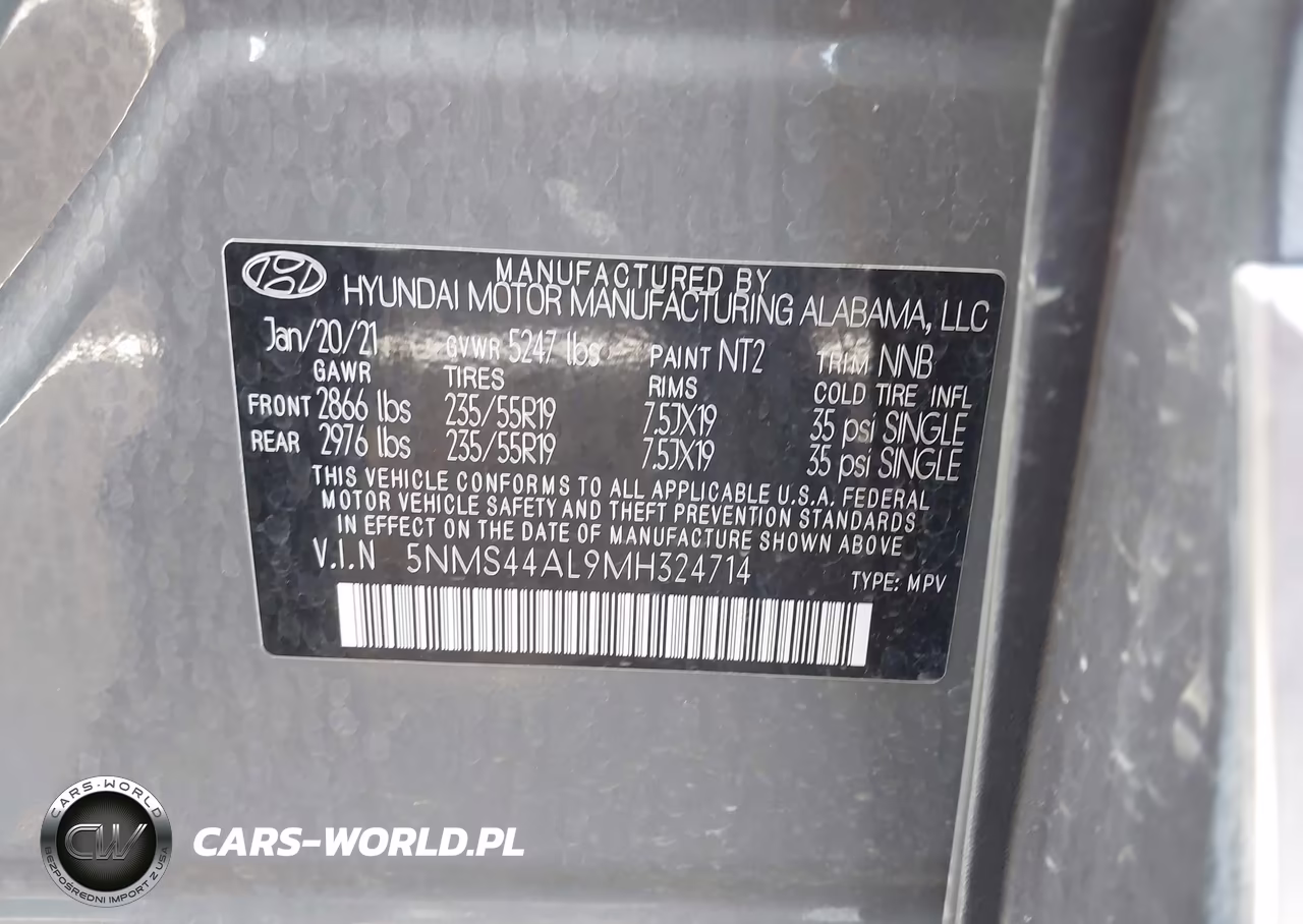 2021 Hyundai Santa Fe Limited VIN:5NMS44AL9MH324714 - 9