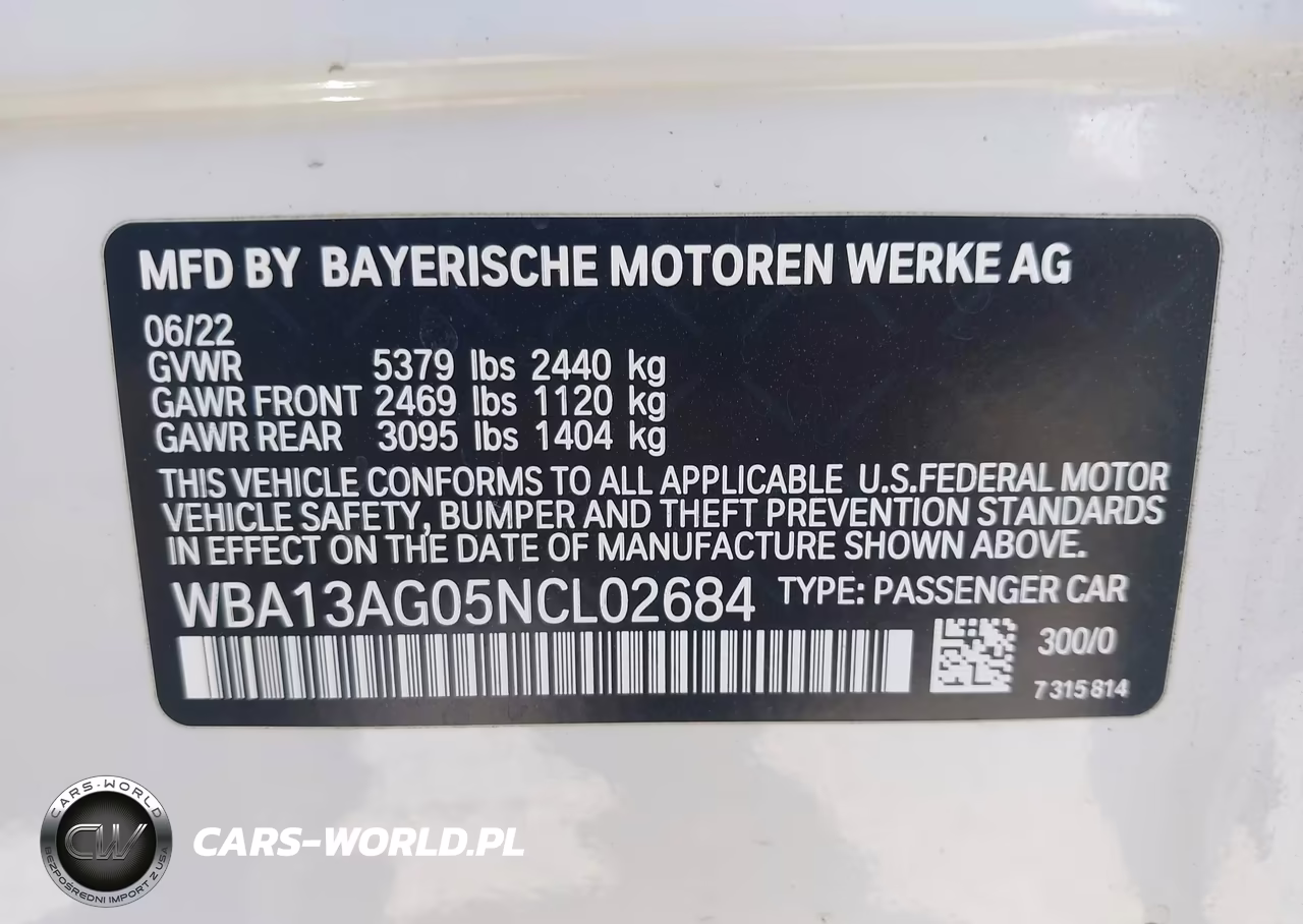 2022 BMW 530E VIN:WBA13AG05NCL02684 - 8