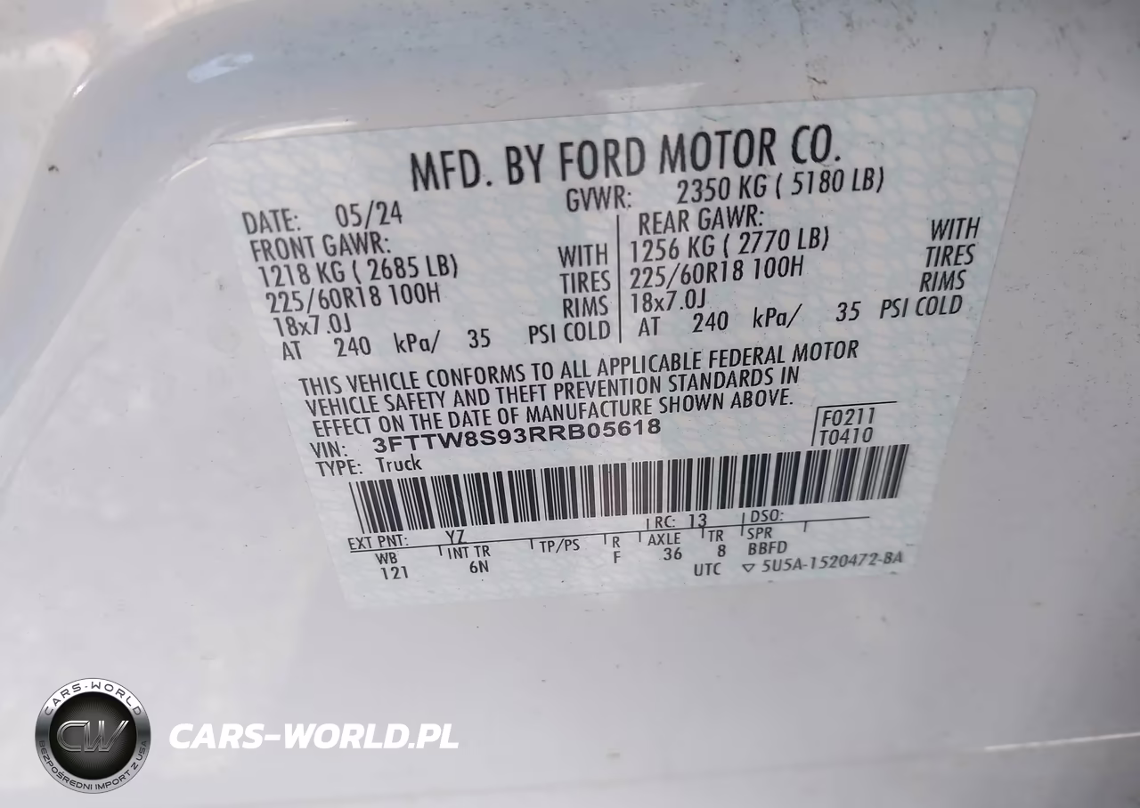 2024 Ford Maverick Lariat VIN:3FTTW8S93RRB05618 - 9
