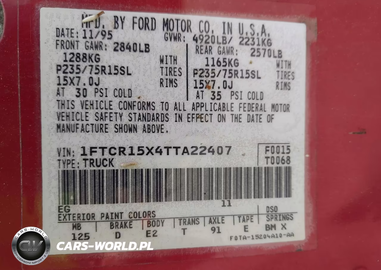 1996 Ford Ranger Super Cab VIN:1FTCR15X4TTA22407 - 9