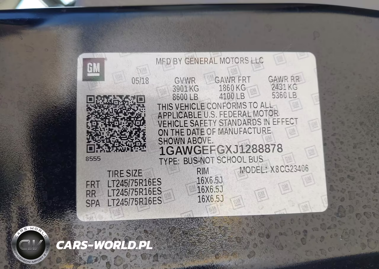 2018 Chevrolet Express 2500 Ls VIN:1GAWGEFGXJ1288878 - 9