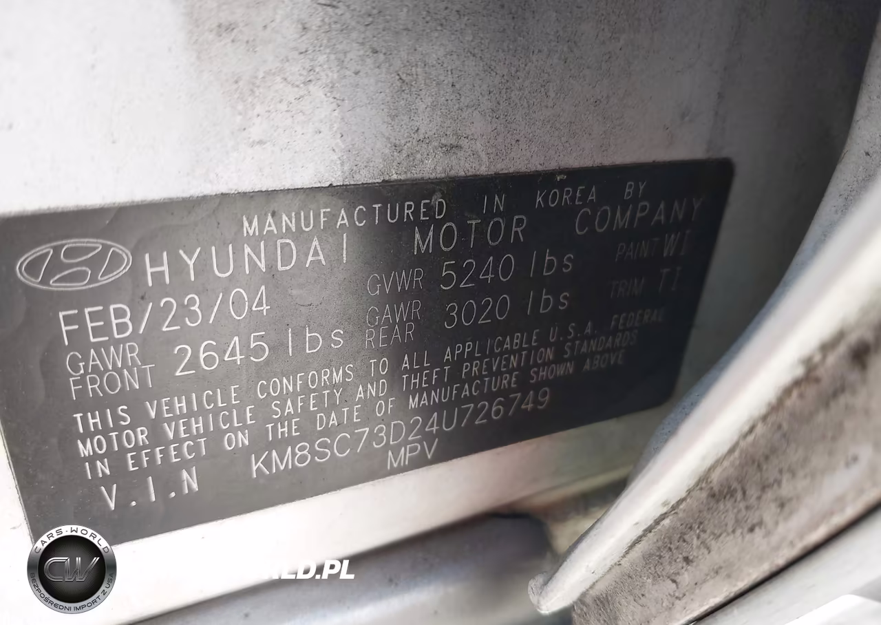 2004 Hyundai Santa Fe Gls VIN:KM8SC73D24U726749 - 9