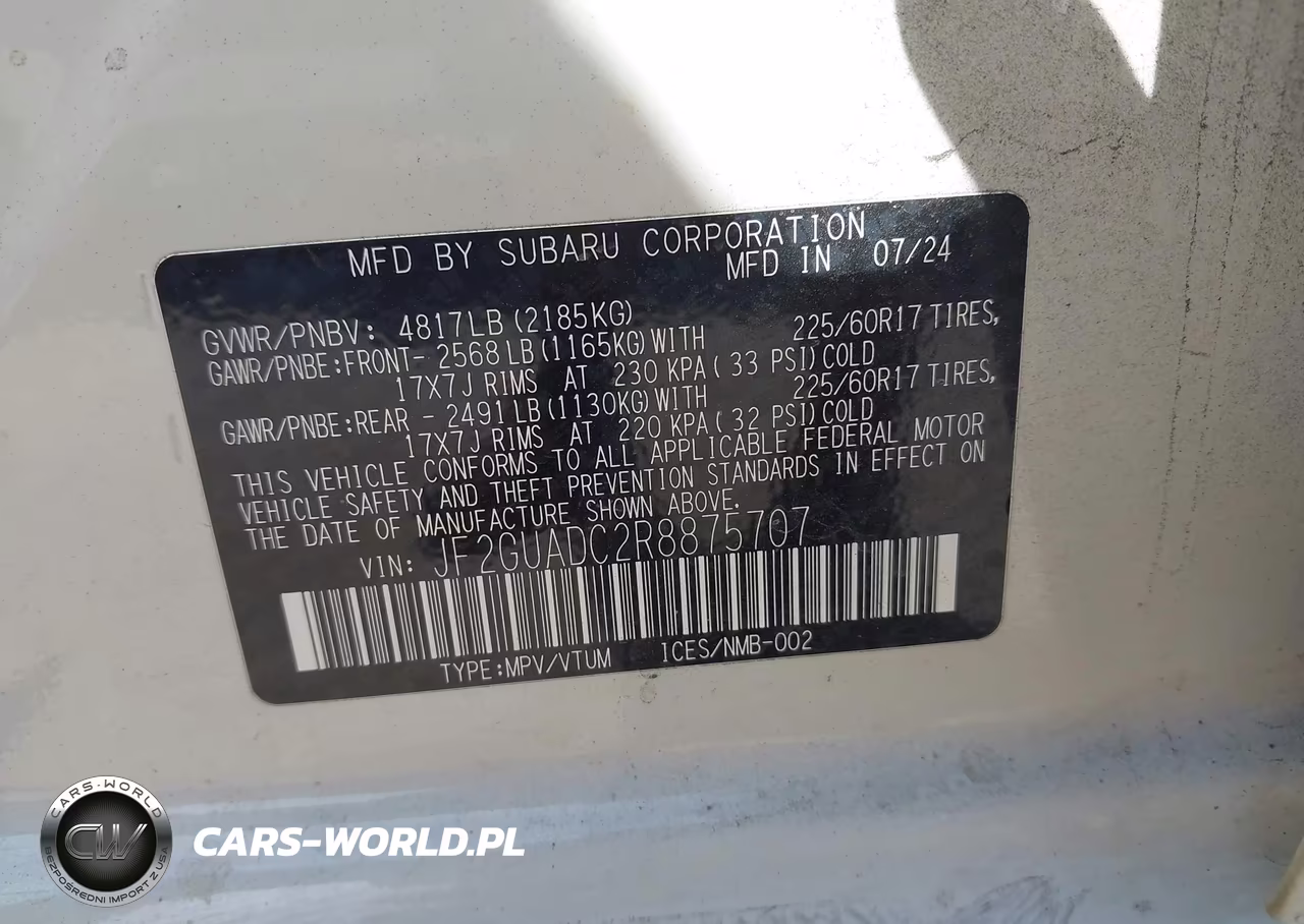 2024 Subaru Crosstrek Premium VIN:JF2GUADC2R8875707 - 9