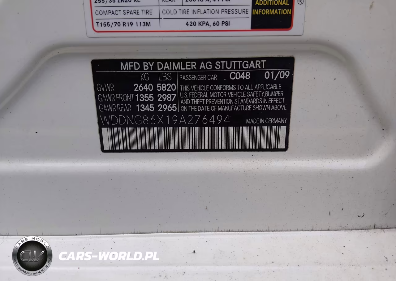 2009 Mercedes-Benz S 550 4Matic VIN:WDDNG86X19A276494 - 9