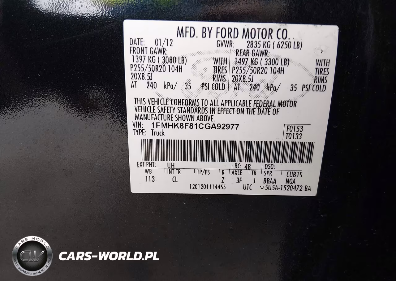 2012 Ford Explorer Limited VIN:1FMHK8F81CGA92977 - 9
